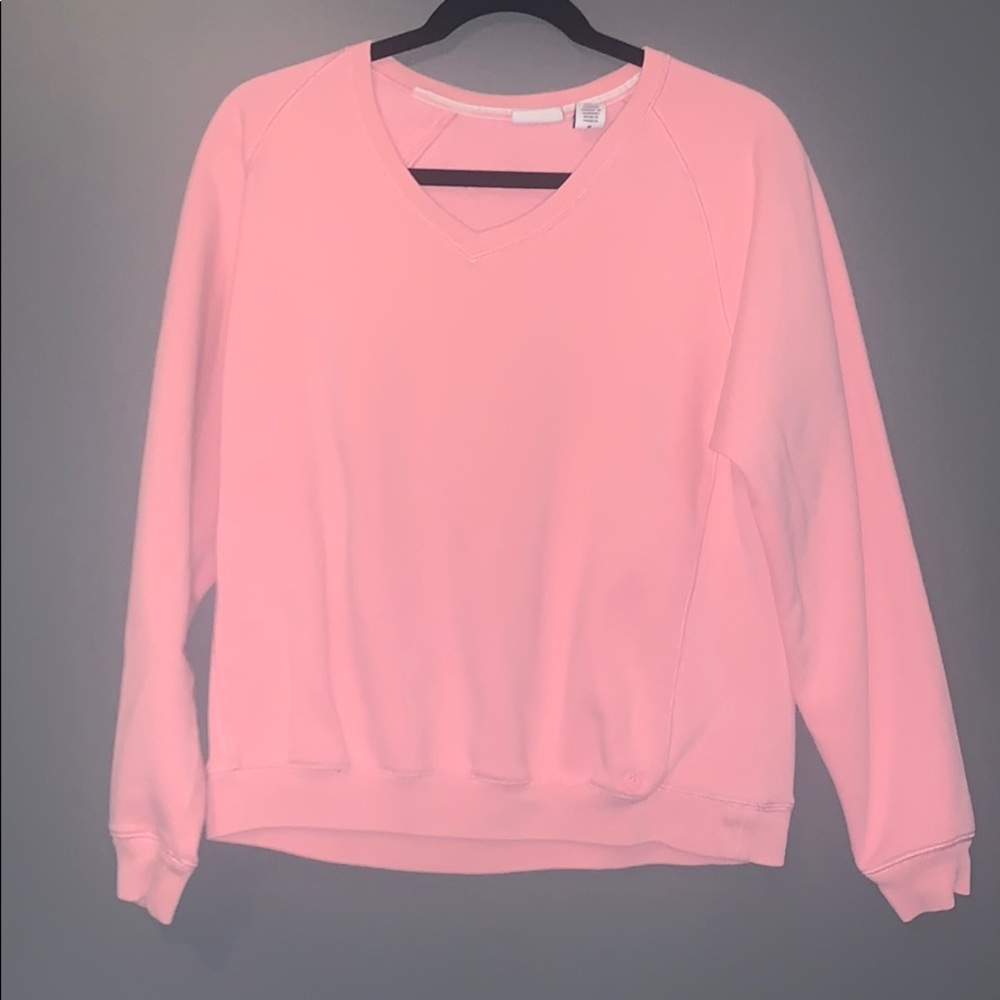 pink v neck pull over